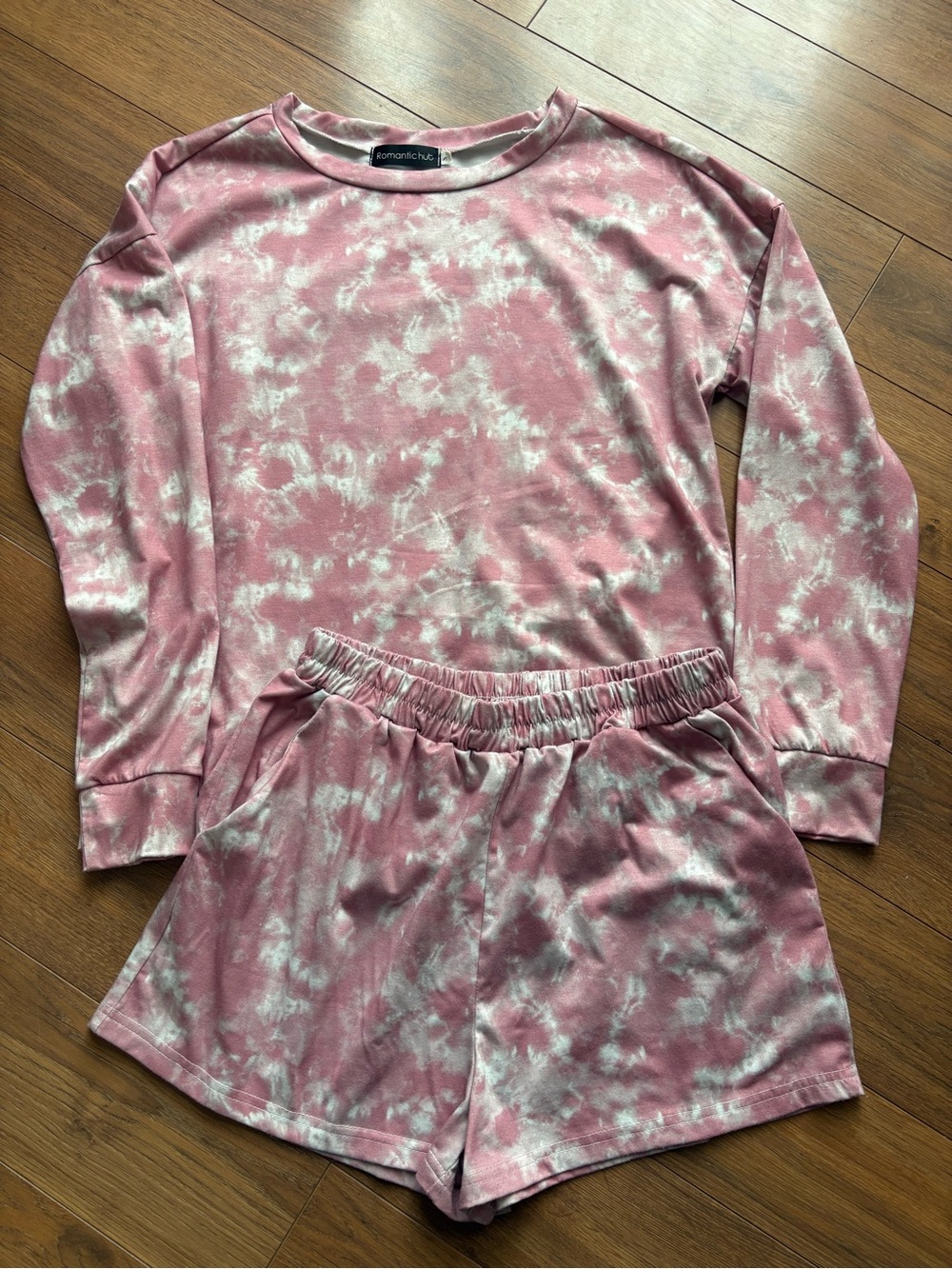 Pink Tie-Dye Long Sleeve Lounge Set